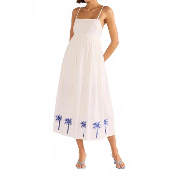 NEW MINKPINK isadora embroidered midi dress in white - Picture 1 of 3